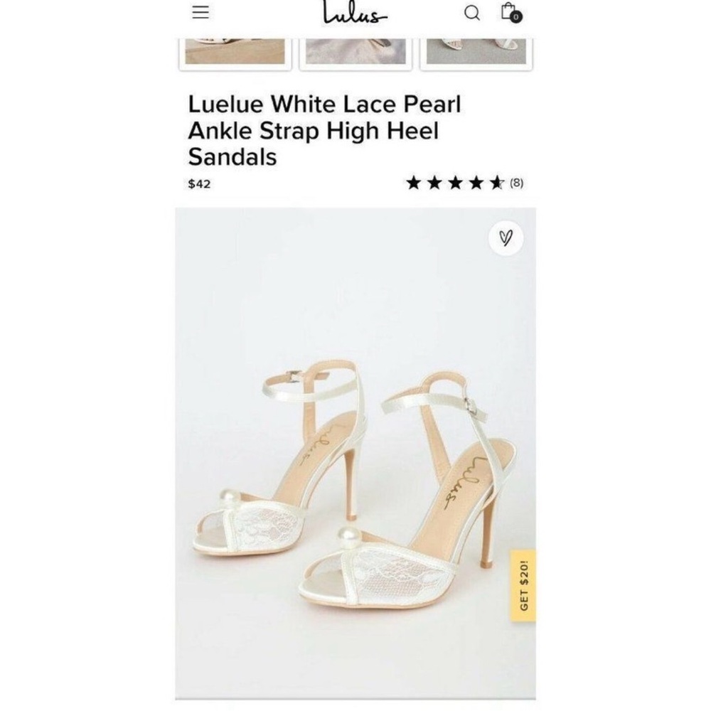 Lulu's Ivory Lace Pearl Heels